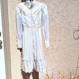 Vintage 70s Gunne Sax Jessica San Francisco Semi Sheer Sz S. Prairie Cottagecore